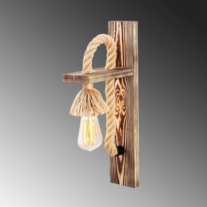 Lampa de perete Erebos-117-A, nuc, lemn, 9x18x45 cm