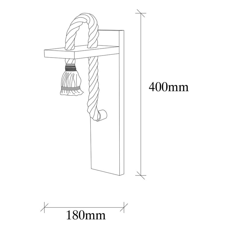 Lampa de perete Erebos-118-A, nuc, lemn, 11x18x40 cm