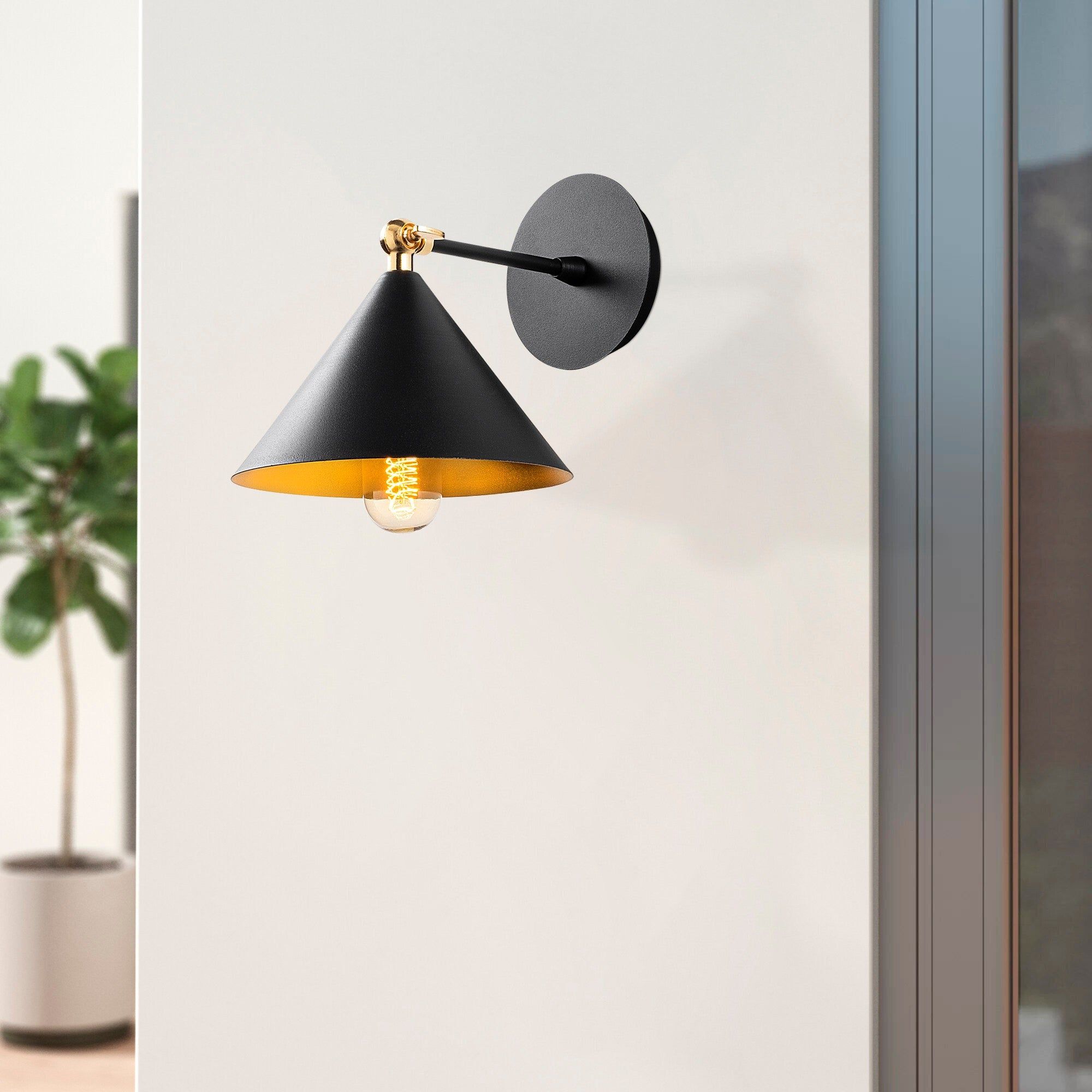 Aplica BERCESTE 185BLACK-A, negru, metal, 26x30x46 cm