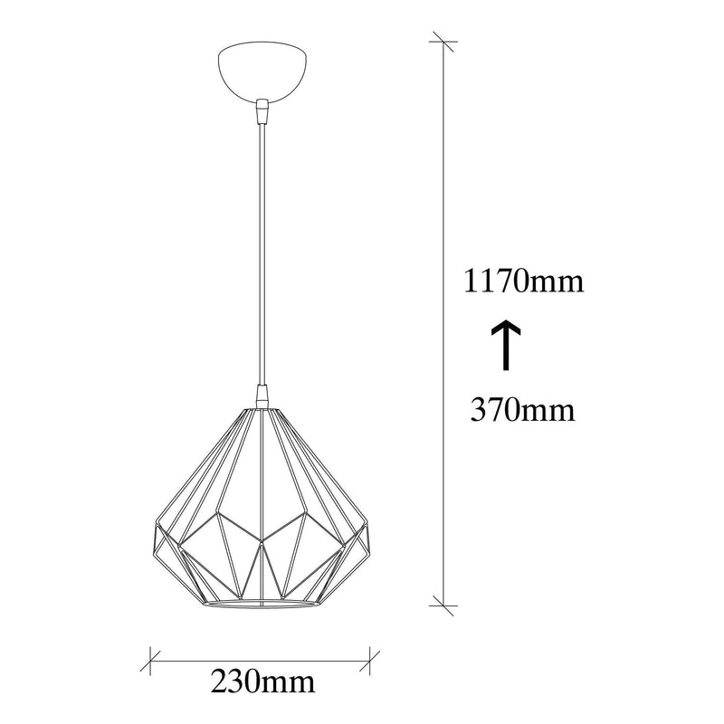 Lustra 704-S, negru, metal, 23x37-117 cm