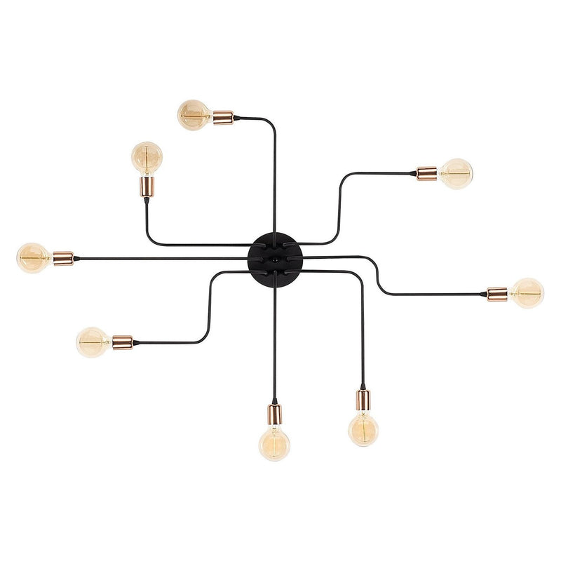 Lampa de perete stil industrial Truva, N-701 cadru metalic, negru, 140x15 cm