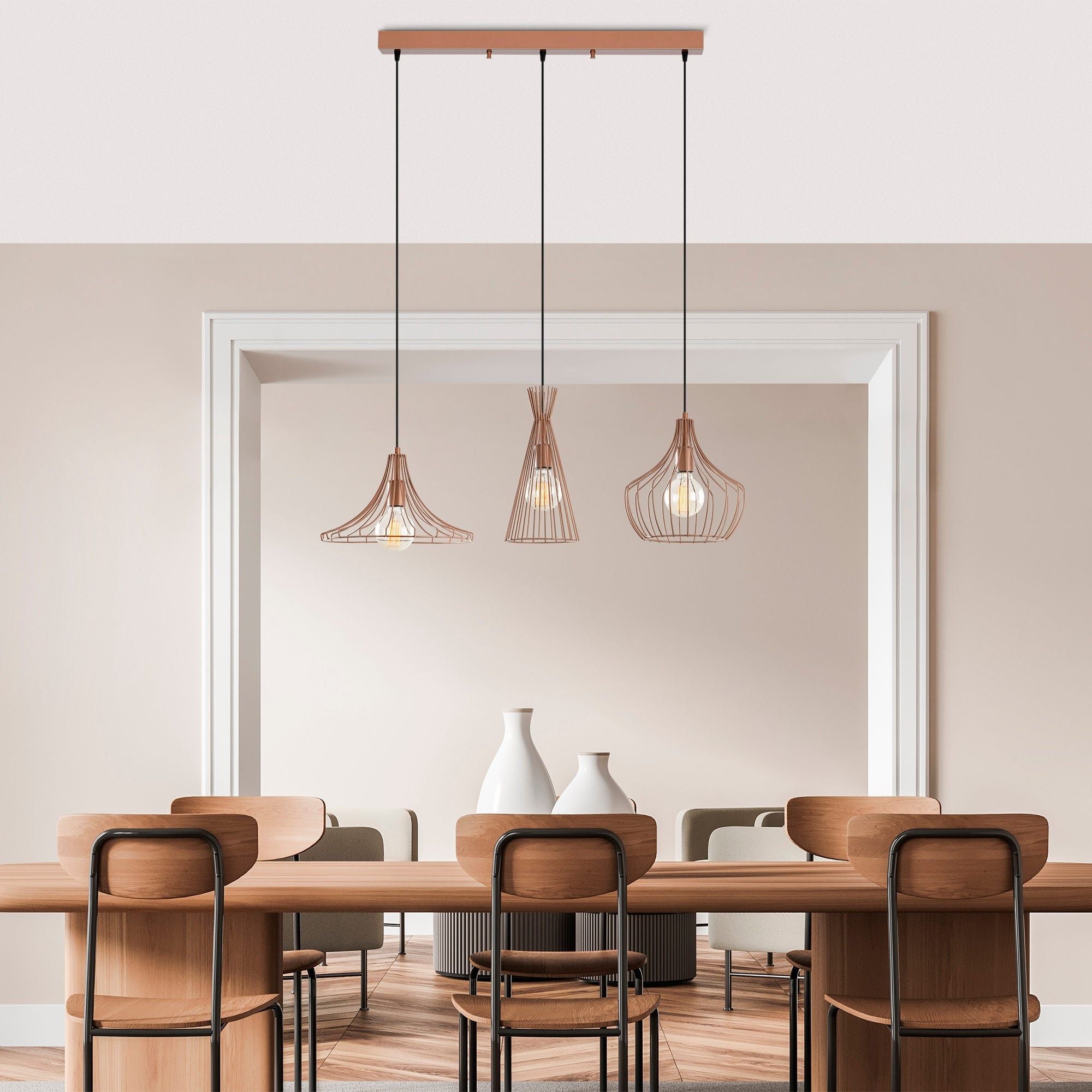 Lustra MEZOPOTAMYA N-1285, auriu-rose, metal, 110x37x122 cm