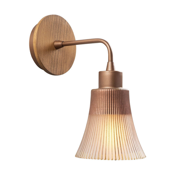 Lampa perete FOCA N-130, auriu, lemn/sticla, 13x24x28 cm