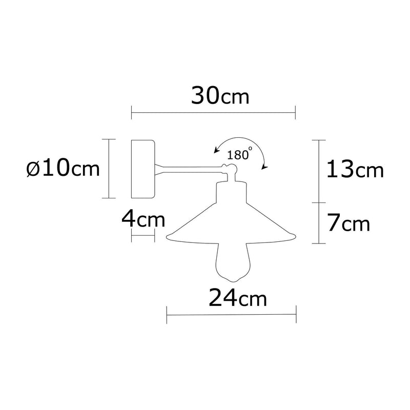 Lampa perete MANAVGAT N-628, stejar/alb, lemn/alb, 24x30x20 cm