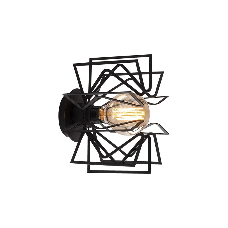 Lampa de perete Nemrut, N-953, cadru metalic, negru, 20x25 cm