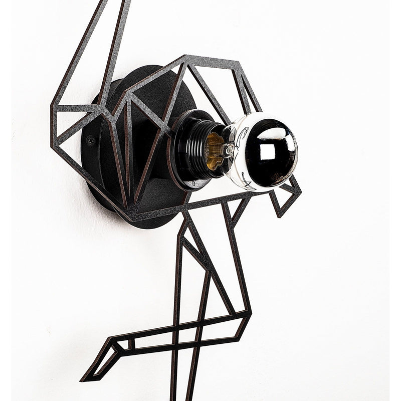 Lampa de perete 593 - A, negru, metal, 35x12x54 cm