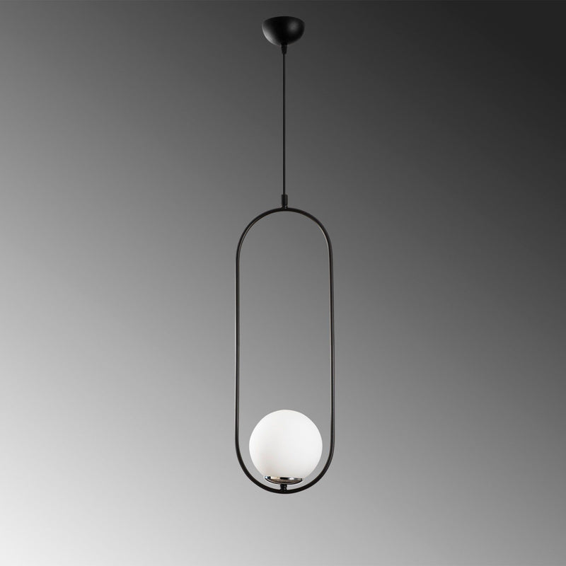Lustra Mudoni, MR - 837, cadru metalic/sticla, negru, 20x15x146 cm