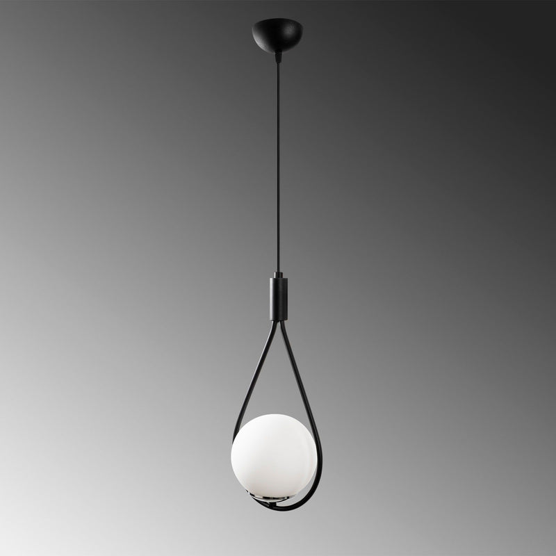 Lustra Mudoni , MR - 937, metal/sticla, negru/alb, 20x15x136 cm