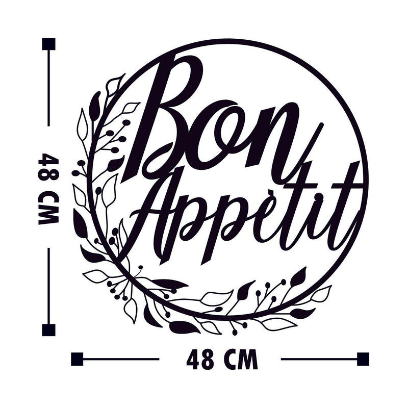 Accesoriu decorativ Bon Appetit, negru, metal, 48x48 cm