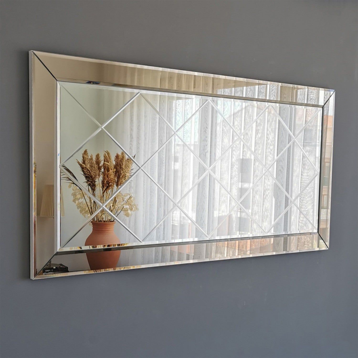 Oglinda A330Y, argintiu, 130x2x65 cm