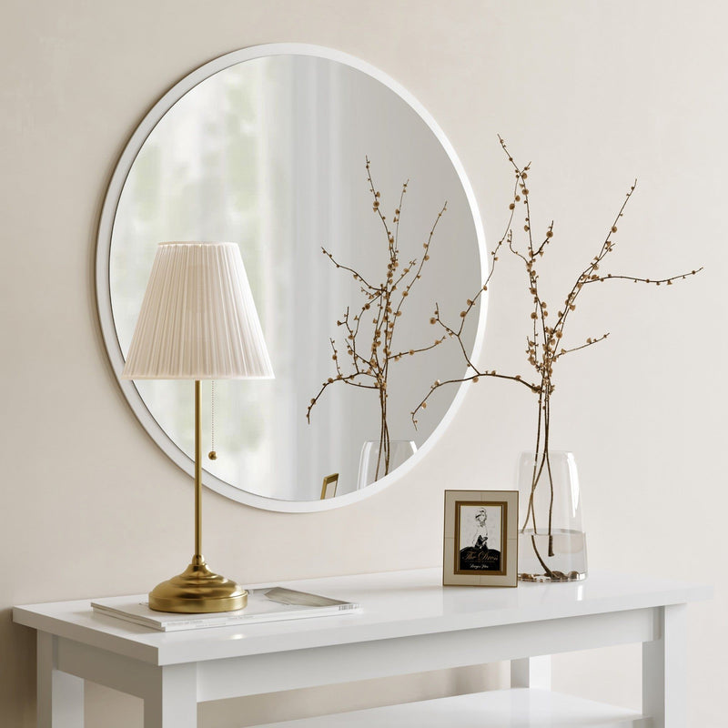 Oglinda perete A706, alb, sticla, 60x60 cm