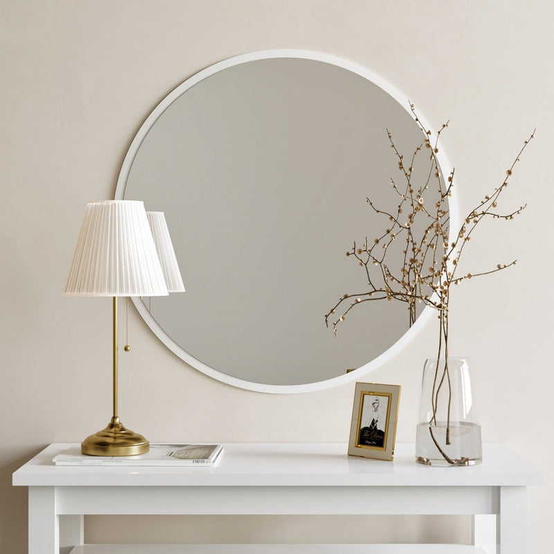 Oglinda perete A706, alb, sticla, 60x60 cm