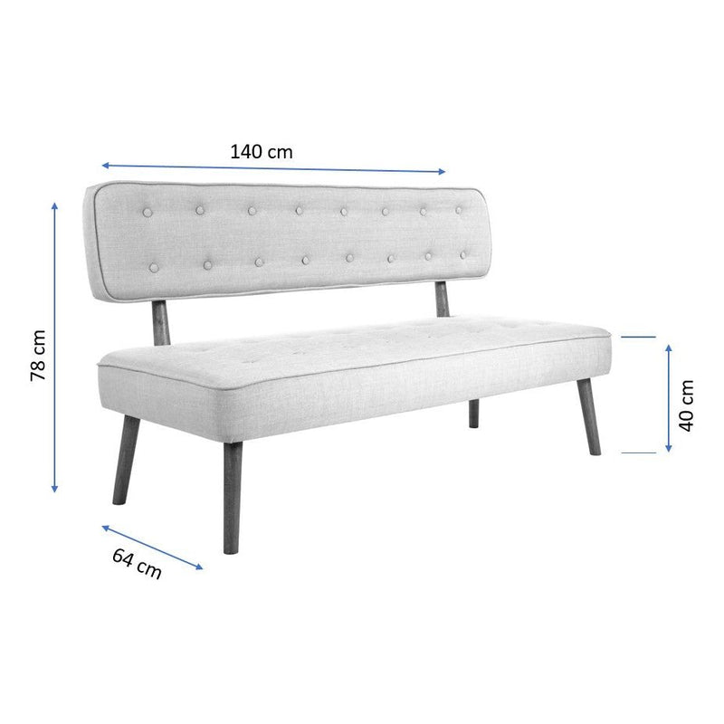 Banca 558ZEN1241, bej, lemn/poliester, 140x64x78 cm