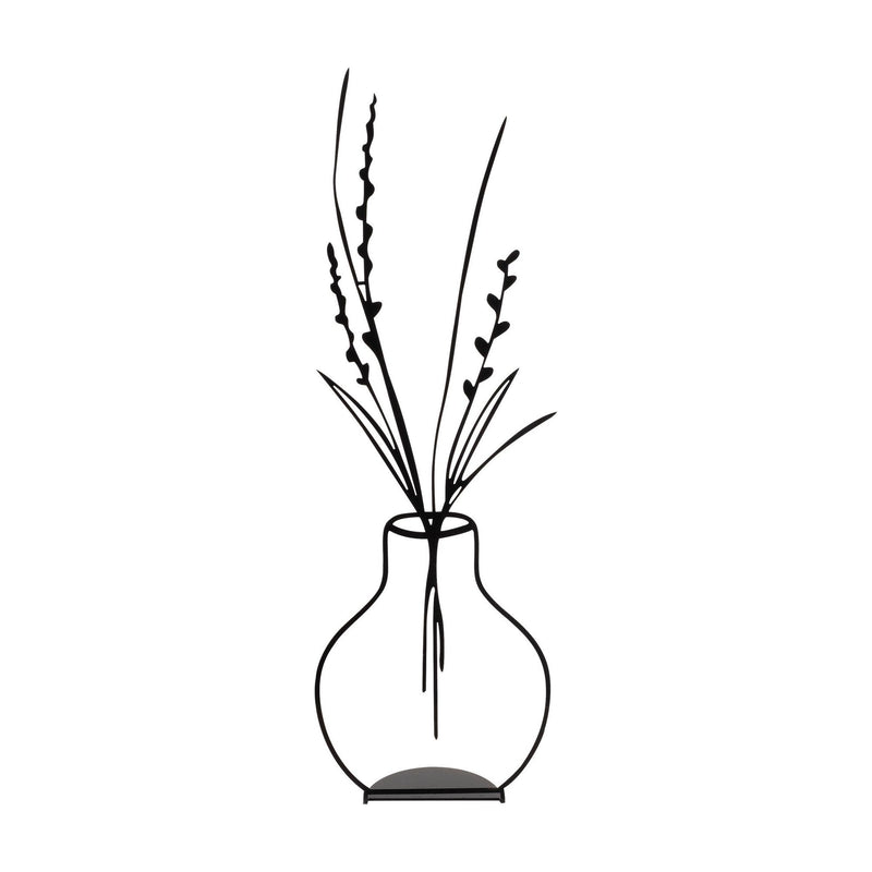 Obiect decorativ Flowerpot - 1, negru, metal, 15x46 cm