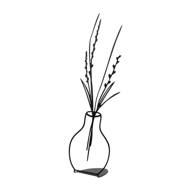 Obiect decorativ Flowerpot - 1, negru, metal, 15x46 cm