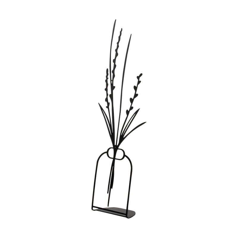 Obiect decorativ Flowerpot - 3, negru, metal 100%, 19x44 cm