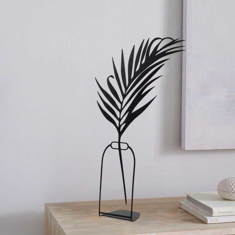 Accesoriu decorativ FLOWERPOT-4, negru, metal, 20x37 cm