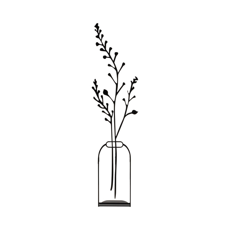 Obiect decorativ Flowerpot - 7, negru, metal 100%, 12x45 cm