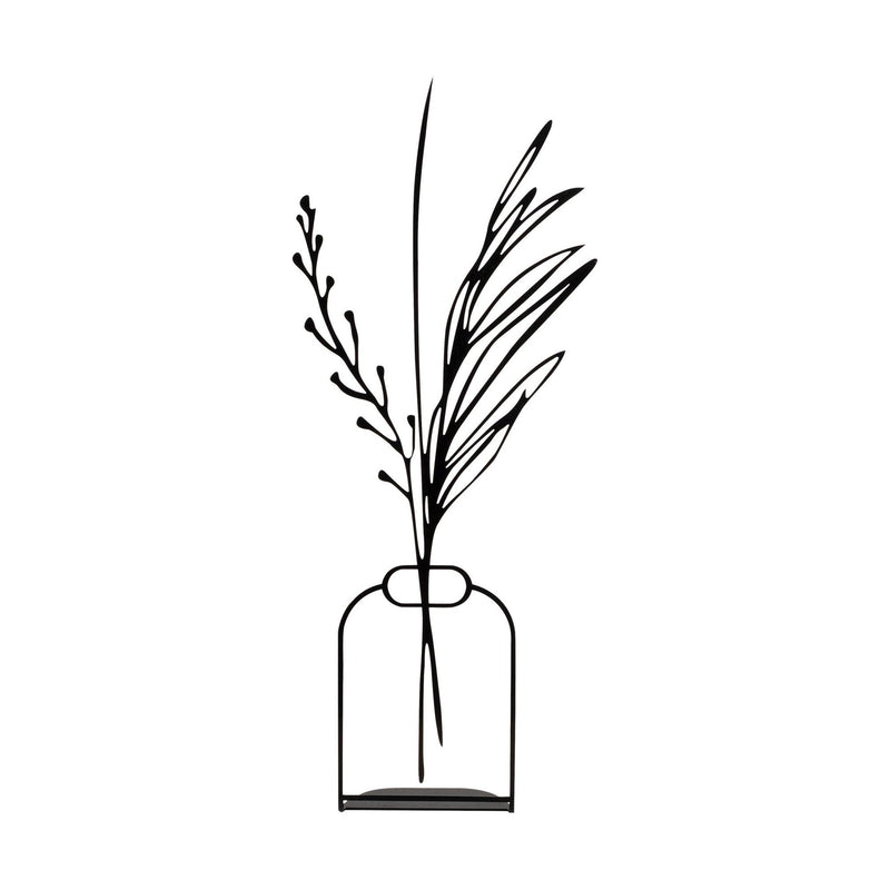 Obiect decorativ Flowerpot - 8, negru, metal 100%, 15x44 cm