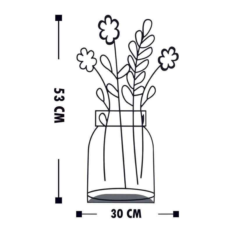 Accesoriu decorativ Flowerpot-11, negru, metal, 30x53 cm