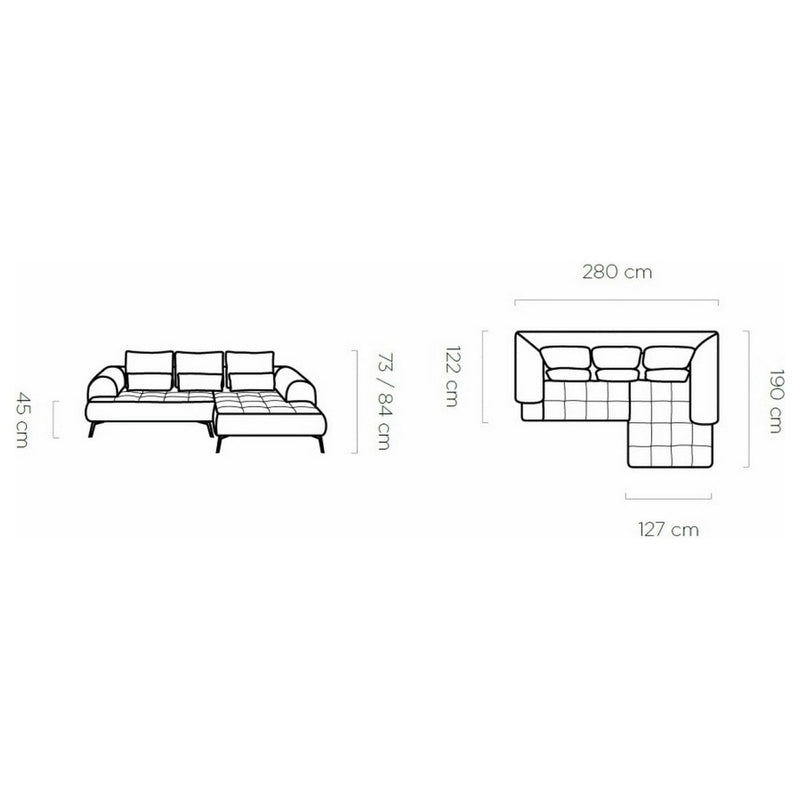 Coltar SELEDO MINI, personalizabil materiale gama Premium, 280x190x84 cm