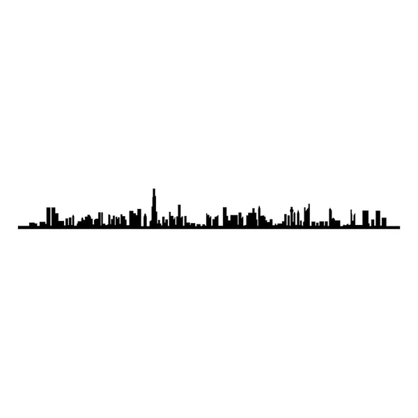 Accesoriu decorativ Dubai Skyline, negru, metal, 120x13 cm