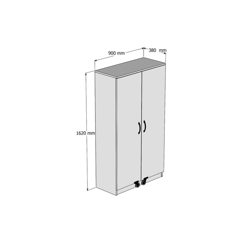 Dulap bucatarie ERC0102, stejar, PAL melaminat, 90x38x162 cm