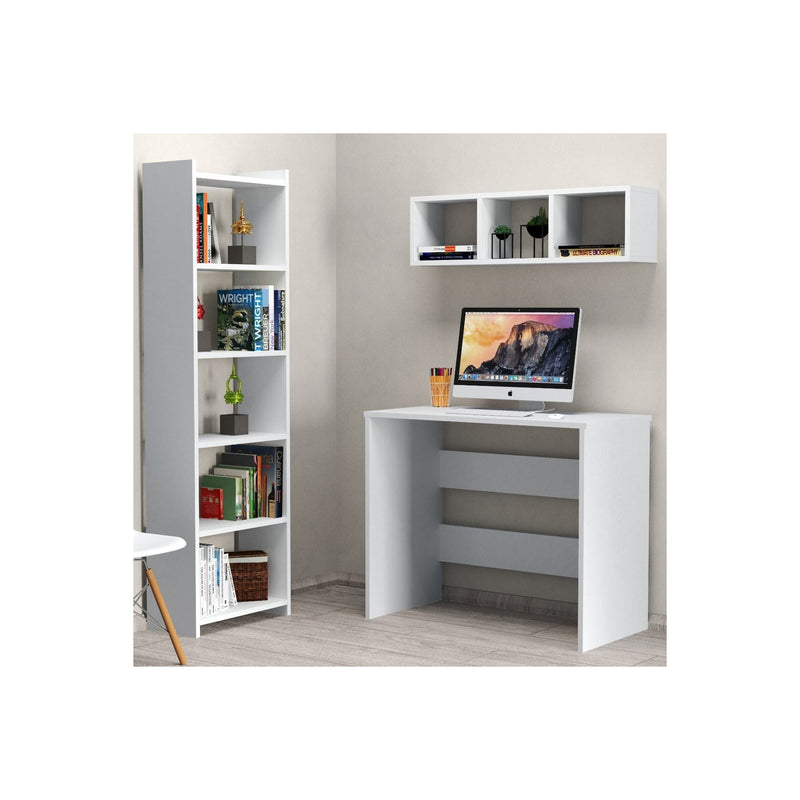 Set birou CLM0301, alb, PAL melaminat