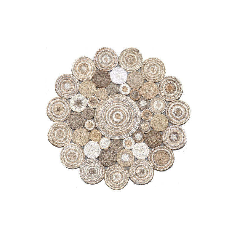 Covor, 120 cm, forma rotunda, material iuta, bej, CA 111 - White, Multy XW Q
