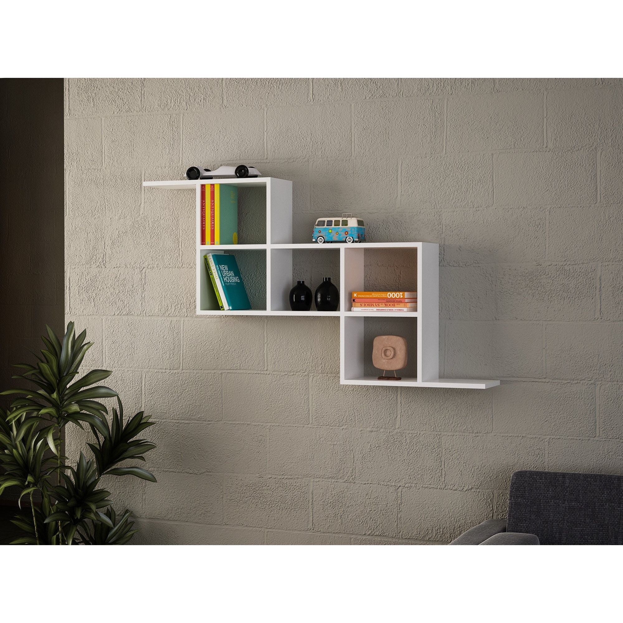 Raft ZETA, alb, PAL melaminat, 147x22x82 cm