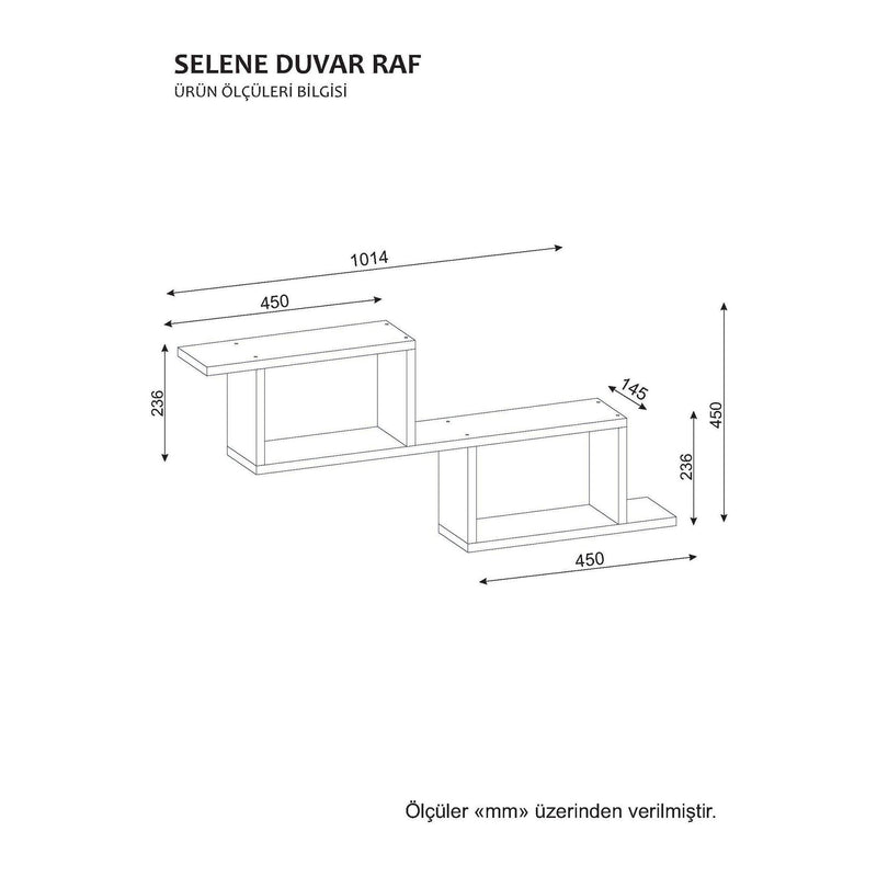 Raft Selene, alb, PAL melaminat, 101x14.5x45 cm