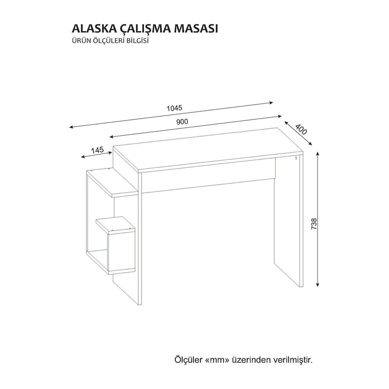 Birou ALASKA, alb, PAL melaminat, 105x40x74 cm