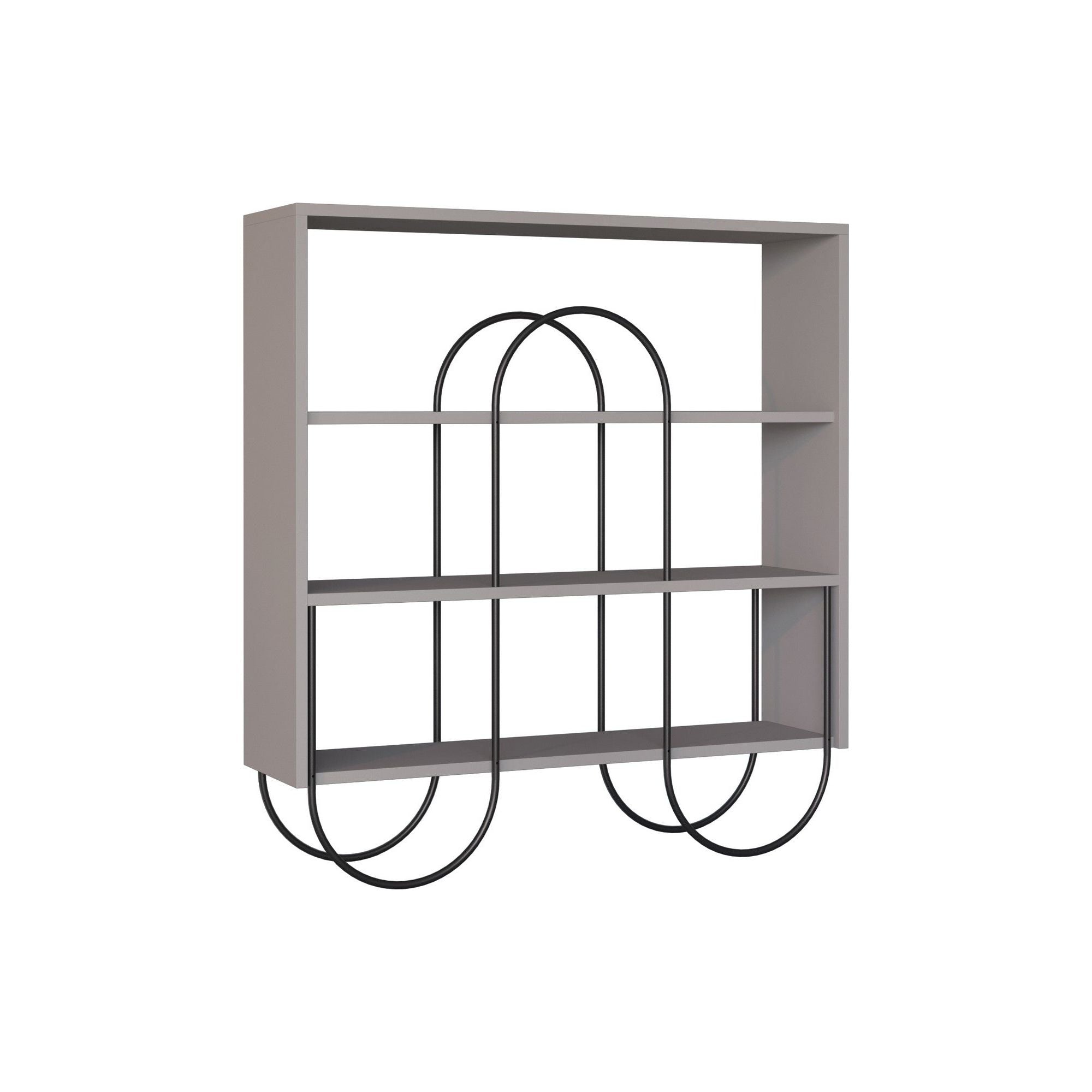 Consola NORFOLK, bej/negru, PAL melaminat/metal, 96x26x99 cm