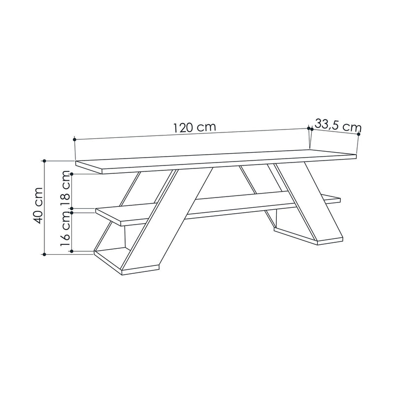 Comoda TV FARFALLA, stejar, PAL melaminat, 120x34x40 cm