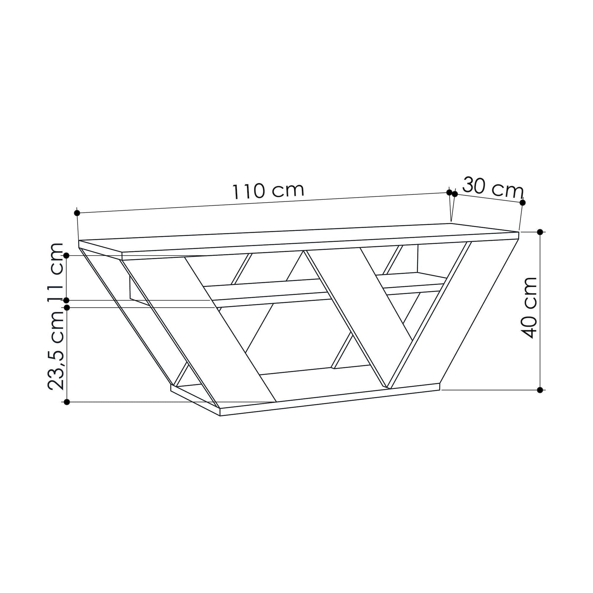 Comoda TV PIPRALLA, bej, PAL melaminat, 110x30x40 cm