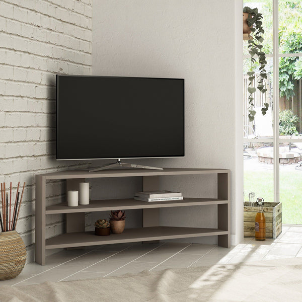 Comoda TV THALES CORNER, bej, PAL melaminat, 114x36x45 cm