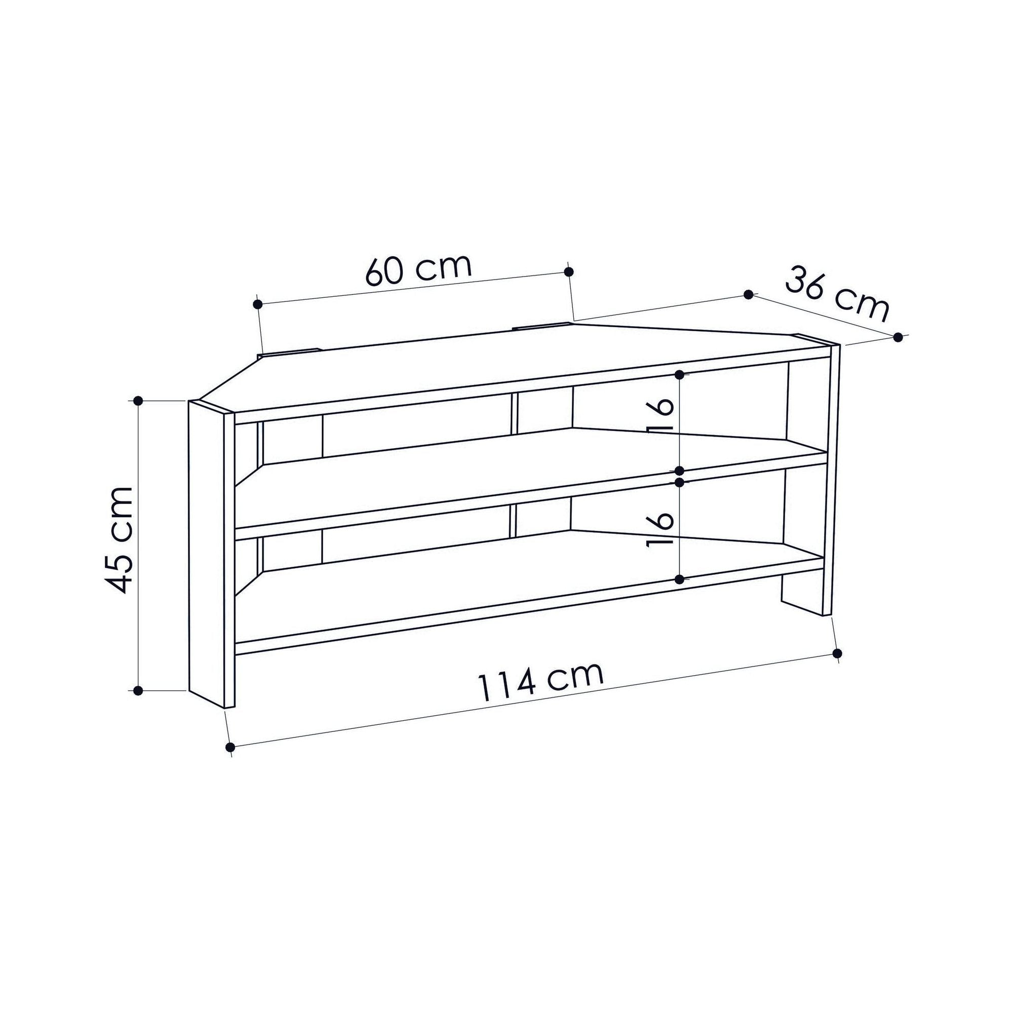 Comoda TV THALES CORNER, bej, PAL melaminat, 114x36x45 cm
