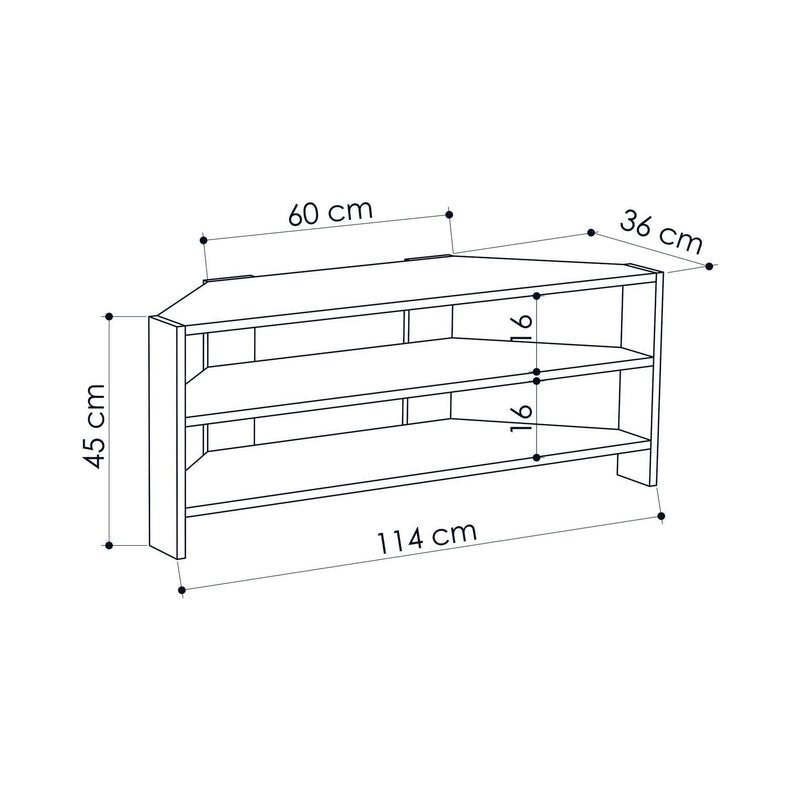 Comoda TV THALES CORNER, stejar, PAL melaminat, 114x36x45 cm