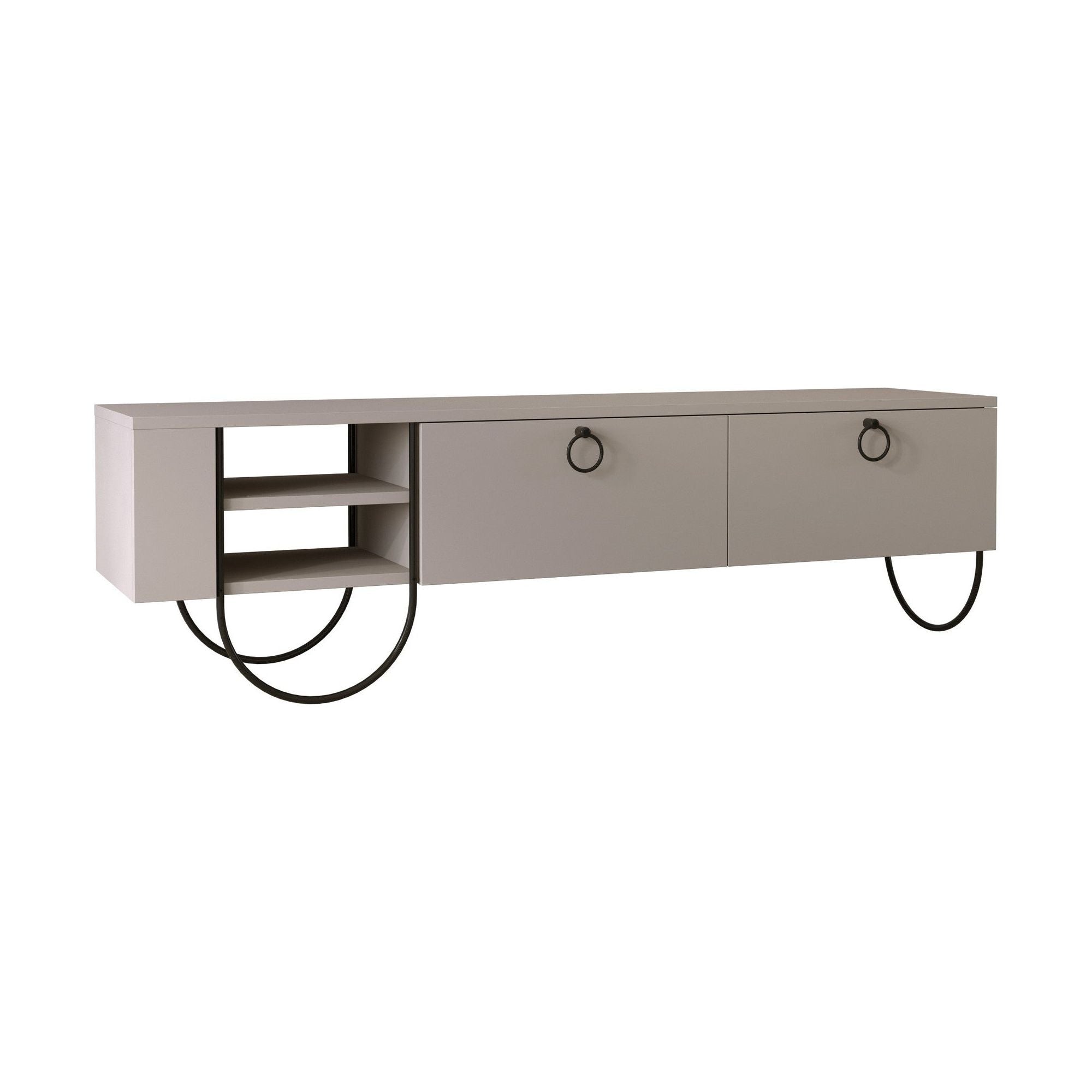 Comoda TV Norfolk, bej, PAL/metal, 150x36x44 cm