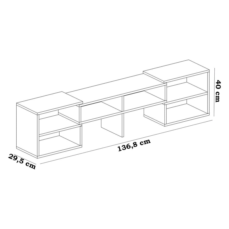 Comoda TV CARE, alb, PAL melaminat, 137x30x40 cm