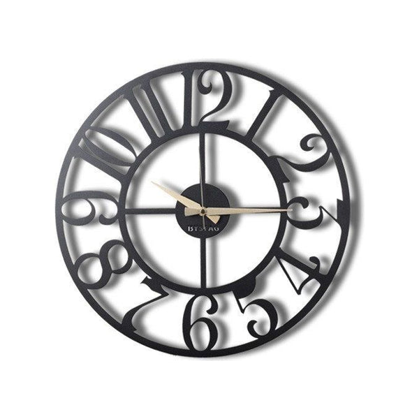 Ceas decorativ Circle, negru, metal, 50x50 cm