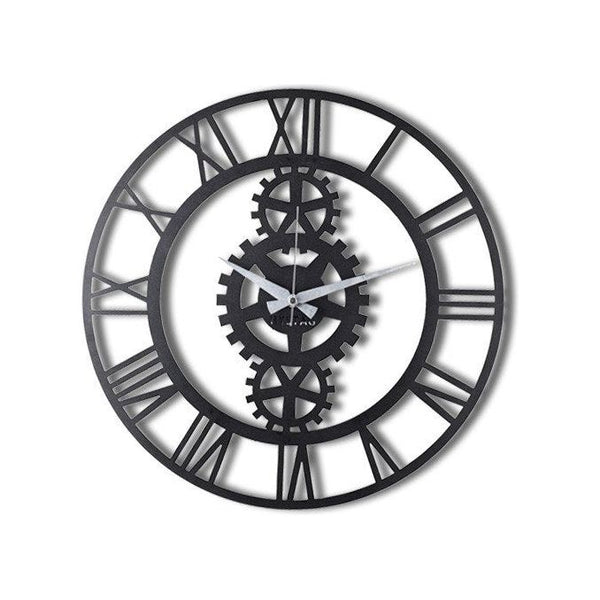 Ceas de perete Gear XL, negru, metal, 70x70 cm
