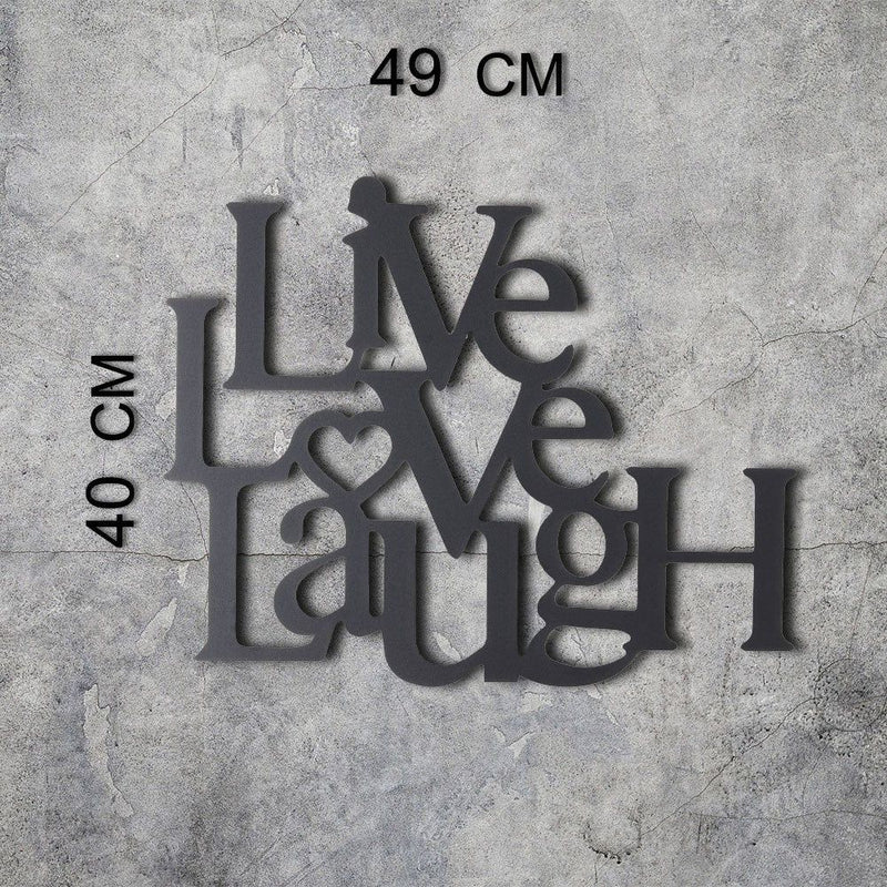 Accesoriu decorativ de perete Little Love Laugh, 100% metal, negru, 40x49 cm