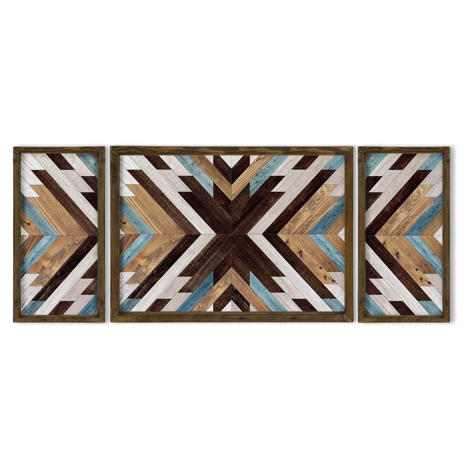 Set 3 tablouri TAH038, multicolor, lemn, 100x50 cm