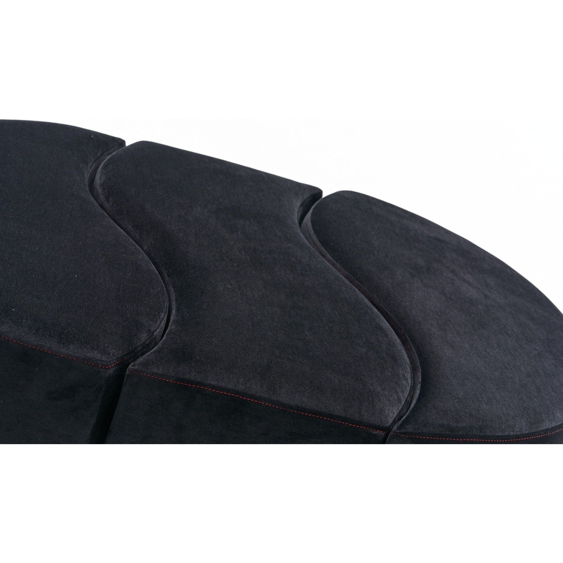 Set 3 taburete ALYA, stofa catifelata negru, 120x80x40 cm