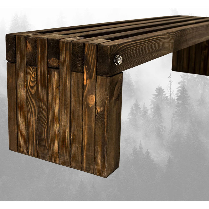 Banca Delem Medium, nuc, lemn, 130x33x39 cm