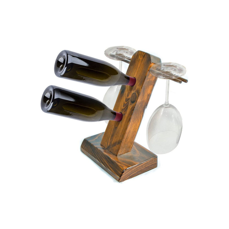 Suport sticle Gablet, nuc, lemn, 25x15x35 cm