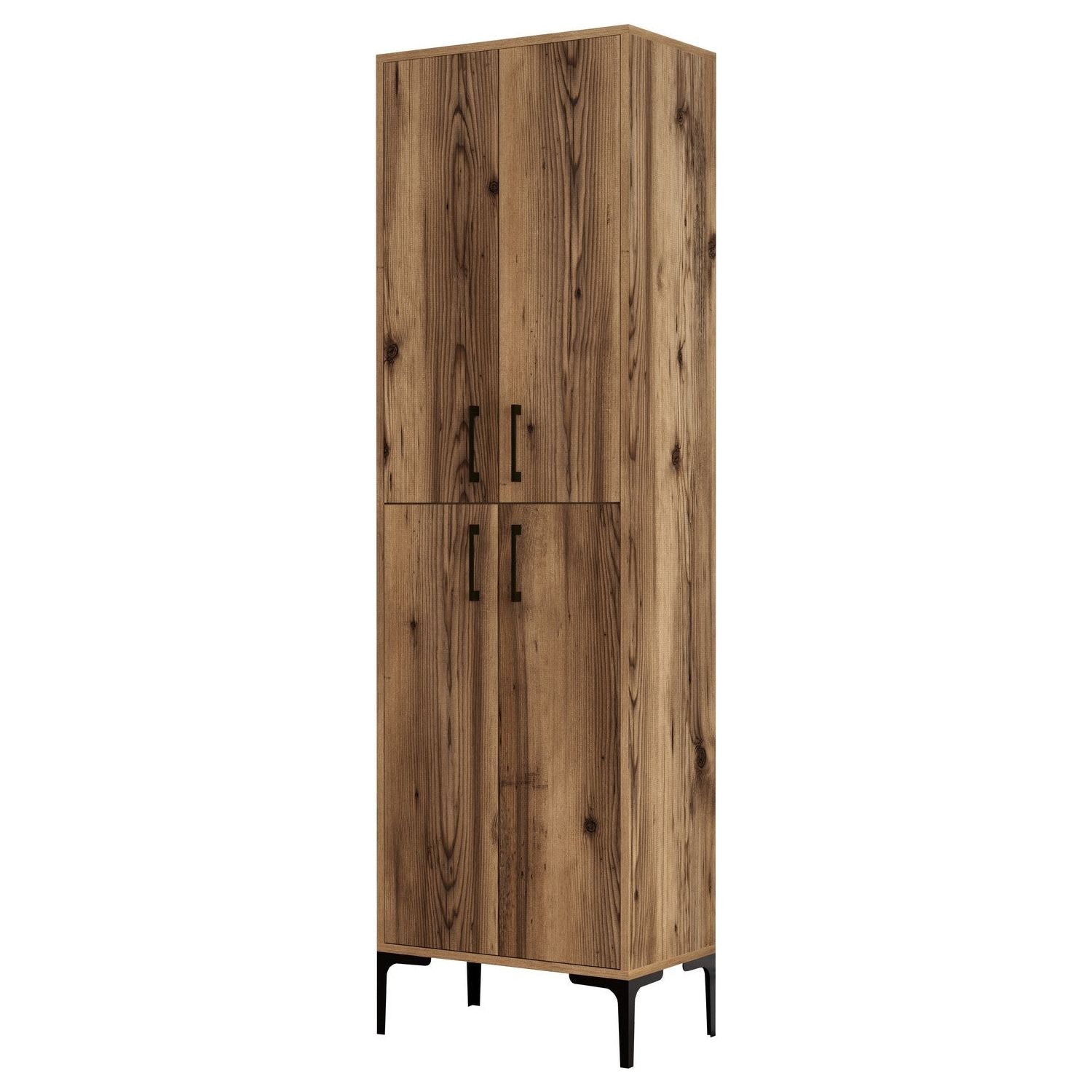 Pantofar BERLIN A, nuc, PAL melaminat/metal, 60x35x200 cm