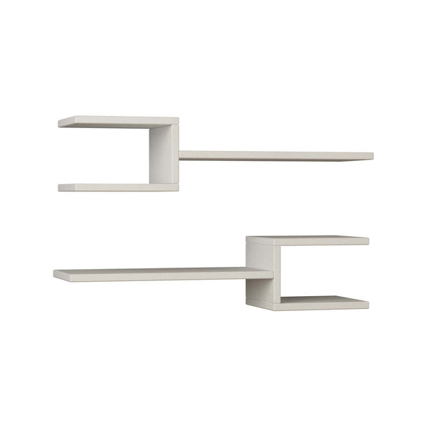 Set 2 polite FORK, alb, PAL melaminat, 75x22x18 cm