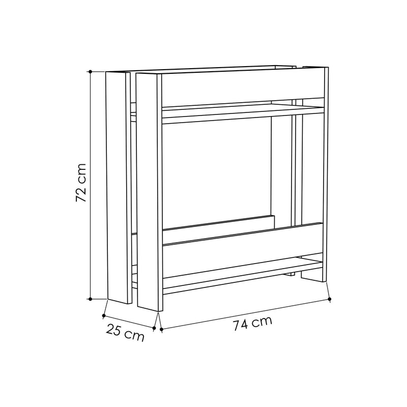 Consola Massi, alb, PAL, 74x25x72 cm